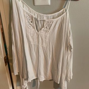 white off the shoulder flowy top
